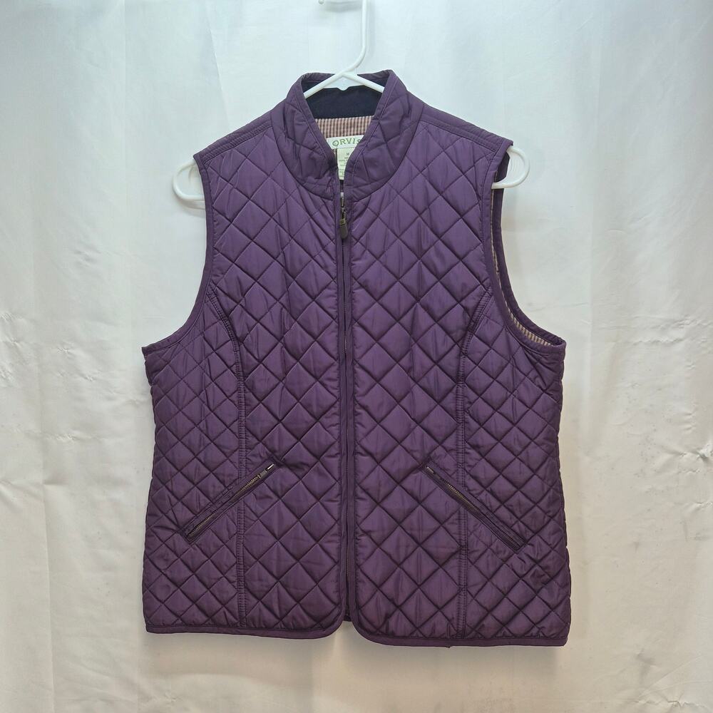 Orvis Purple Quilted Vest Womens Medium Lined Outdoor Classic Heritage Layering